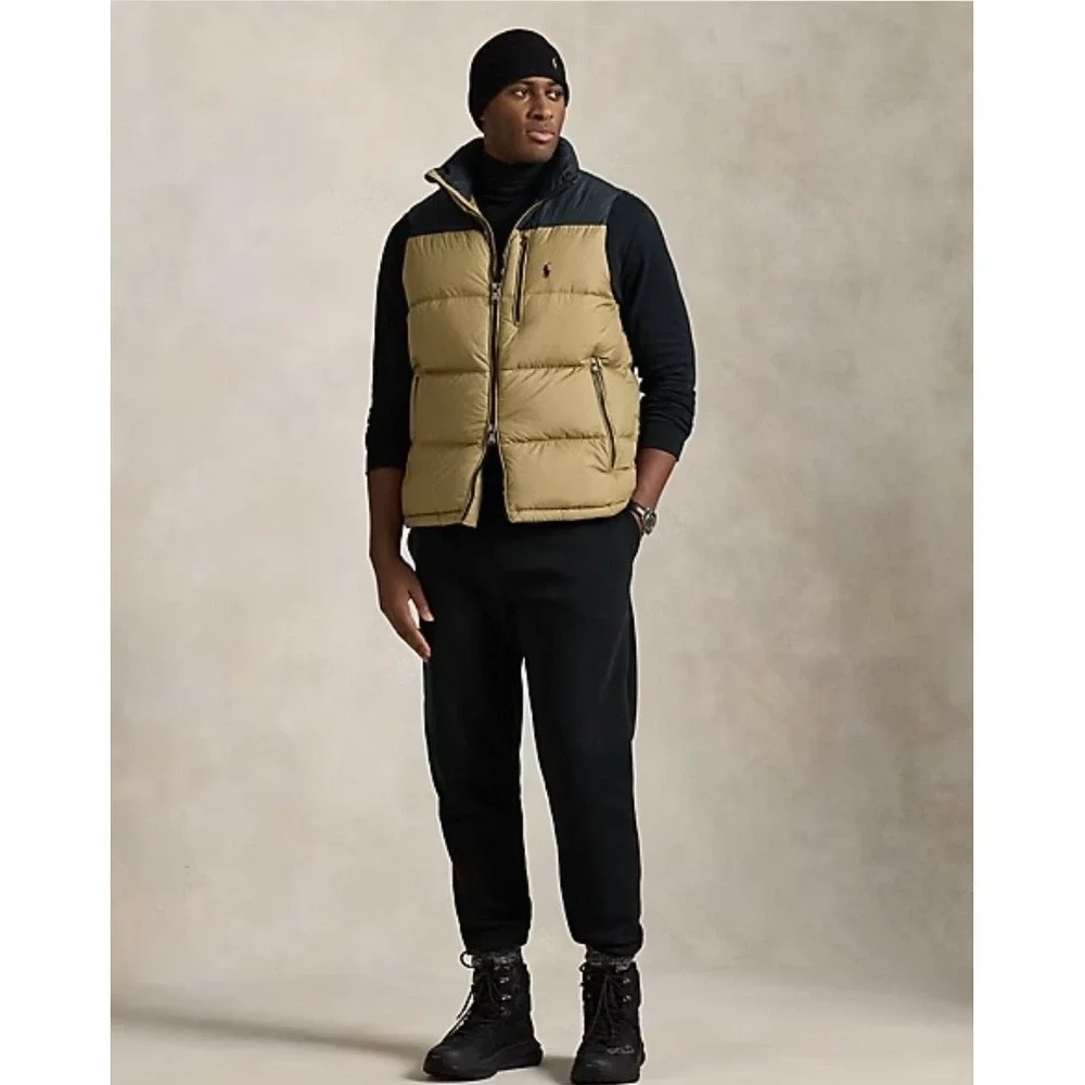 Polo Ralph Lauren Performance Gorham Brown Black Down Vest Men's Size 3XB NWT